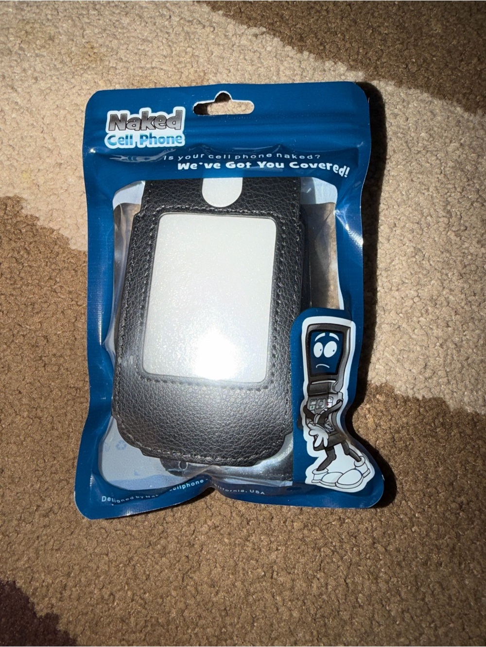 Black Leather Phone Case with Window